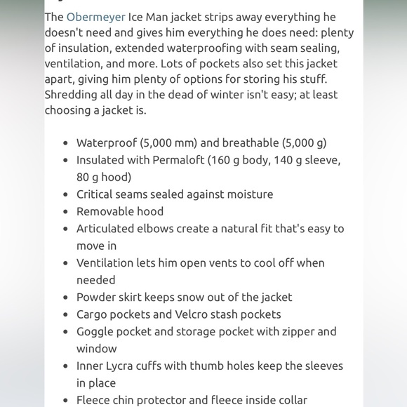 Obermeyer Ice Man Jacket size 10 - Picture 10 of 10